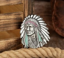 Native Indian Metal Belt Buckle 