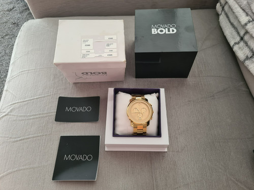 Mens genuine movado bold - genuine, gold