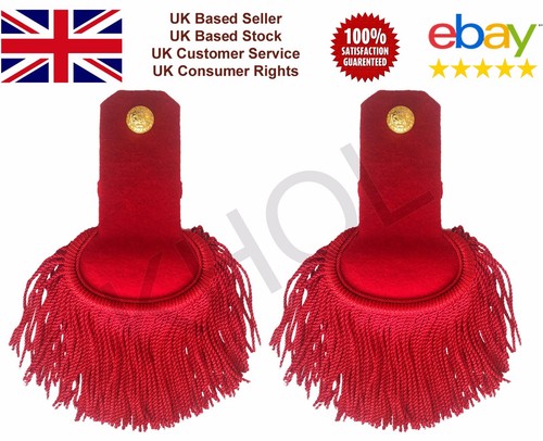 Red silk epaulettes shoulder - silk,