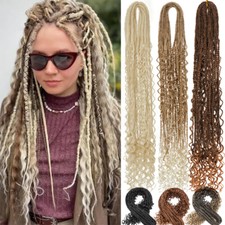 22" Double Ended Dreadlocks Extensions Locs DE Dreads Bohemian Braids Curly Ends
