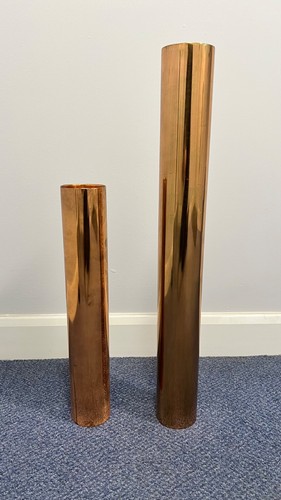 Pair copper effect metal floor - copper,
