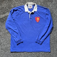 Vintage Cotton Oxford France Rugby Shirt Jersey Size XL Blue French Rare 
