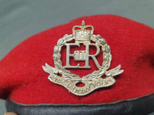 Vintage Military Police Red Beret Hat Army UK Militaria Surplus