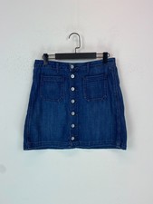 Hilfiger Denim Blue Mini Skirt Button Front High Waist Front Pockets M
