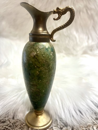 Vintage marble brass - marble, ewer