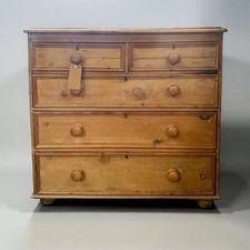 Antique Victorian Pine Chest of Drawers 19th Century Rustic Farmhouse Charm