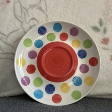 WHITTARD OF CHELSEA white multicoloured polka dot spot dinner plate -