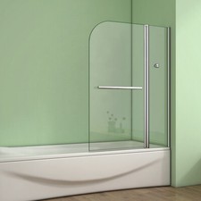 1000X1400mm 180?Pivot Shower Bath Screen Double Door Panel Fixed Glass Seal