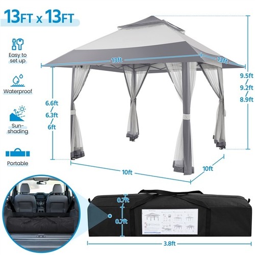 Pop gazebo tent with mesh - pop-up, 4