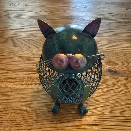 Metal cat coin piggy bank - metal,