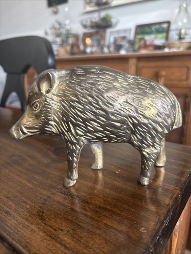 Rare vintage brass wild pig - rare,