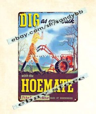 1940s BMB Brockhouse Tractor dig as you walk farm equipment metal tin sign