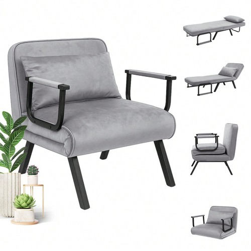 Grey folding sofa - 1, bed