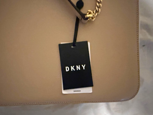 Dkny beige leather shoulder - beige,