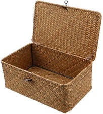 Wicker storage basket woven - wicker,