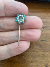 Antique Gold ,Amethyst ,turquoise and Pearl Stick Pin.