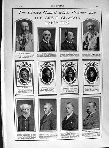 Old antique print 1901 glasgow - old,