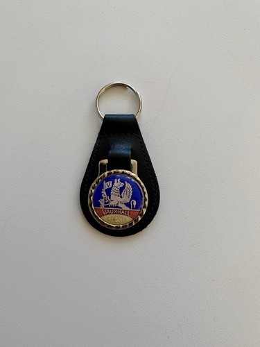 Black leather keyring fob - black,
