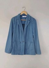 Denim & Co QVC Women's Jacket  Comfy Knit Air Blazer Small  Mid Wash QVC. NEW.
