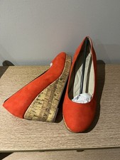 Women's Orange Wedge Shoes
