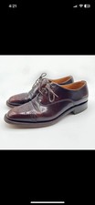 Loake Burgundy Semi Brogue Shoe Made in England 7F