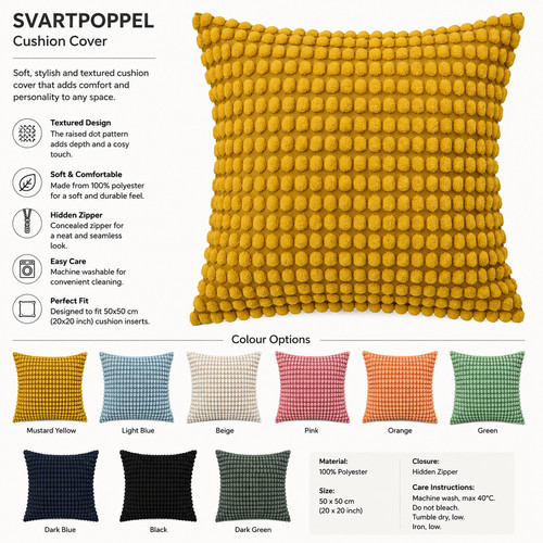 Ikea svartpoppel cushion cover - cushion,
