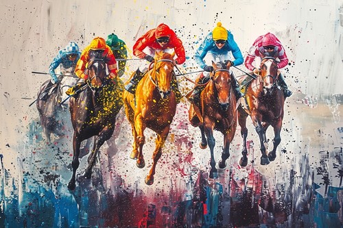 Horse racing canvas picture - canvas,