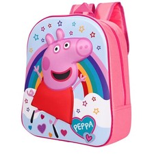 Peppa Pig 3D EVA Backpack Rucksack School Bag Pink Girls Rainbow