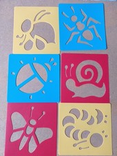 Six Different Plastic Stencils Of Insects. 15 X 1 5 Cms
