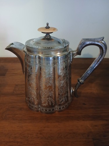 Silver plate teapot water - plate,
