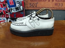 Tuk Viva Low Creeper White TUKskin Womens Platform Trainers Size UK 5