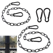 2 Pcs Gate Chain Lock Black