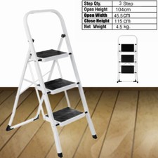 Folding Metal 3 Step Ladder -