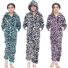 A2Z Onesie One Piece Kids Leopard Pyjamas Sleepsuit Costume For Girls Age 5-13 Y