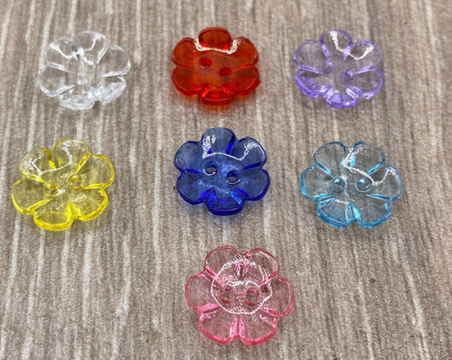 13mm clear flower plastic - clear, 2