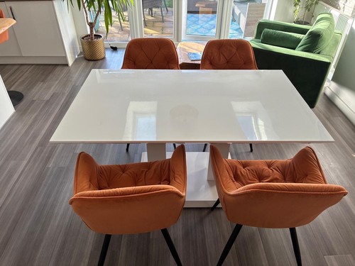 White gloss dining table - dining, and