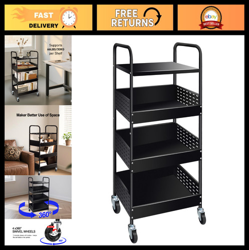 Tier rolling utility cart - 4-tier,