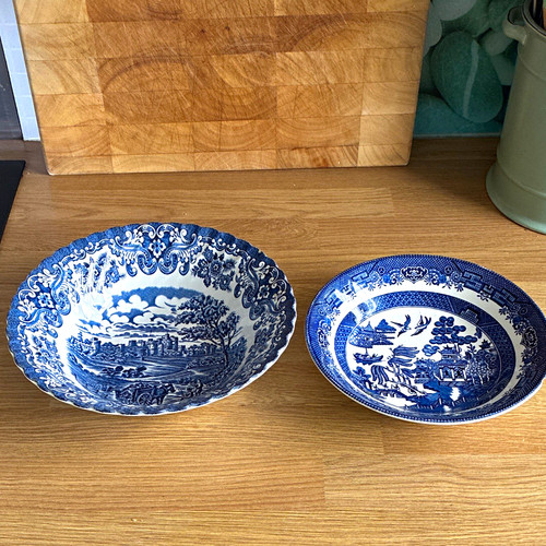 Blue and white - blue, bowls