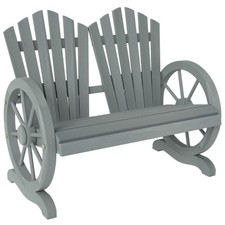 Rustic wooden love seat cart - rustic,