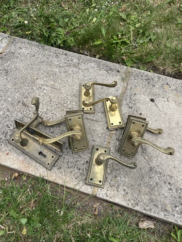 Vintage brass door - vintage, handles