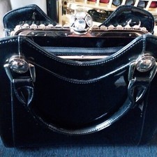 Ladys Black Hand Bag 11 Inches  High  And 13 Inches Long