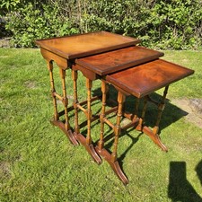 Antique Vintage Regency Wooden nest of 3 tables Georgian 