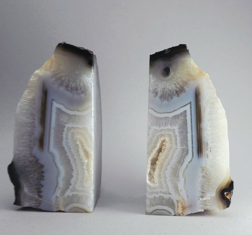Polished agate geode slices - polished,
