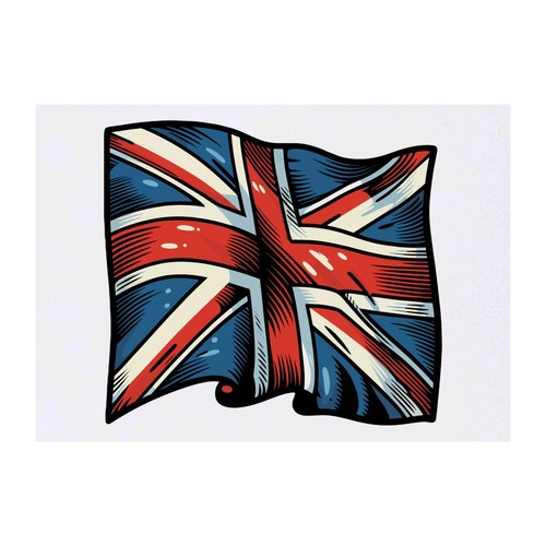 Waving union jack flag - 'waving,