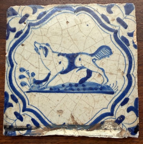 Antique dutch delft blue - antique, tile