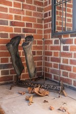 Cast Iron Ornate Welly Boot Stand Holder Rack Rectangular Freestanding