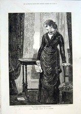 Original Old Antique Print Lois Lancaster By Walker Fine Art 1875 19th