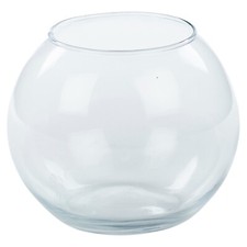 Recycled Clear Glass Round Flower Pot Fish Bowl Vase Floral Display Centrepiece