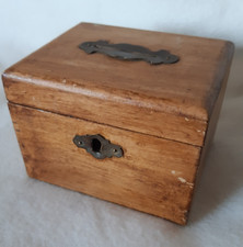 Vintage Wooden Money Box Jersey souvenir with lock but No Key