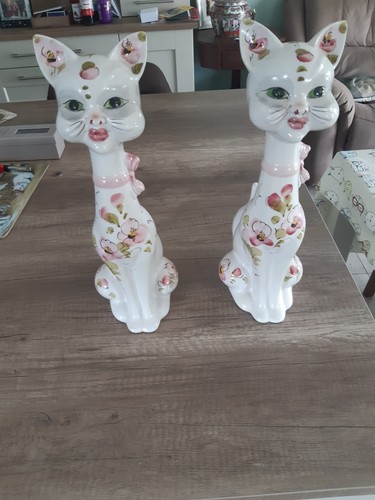 Two 16inch tall ceramic - two, cat
